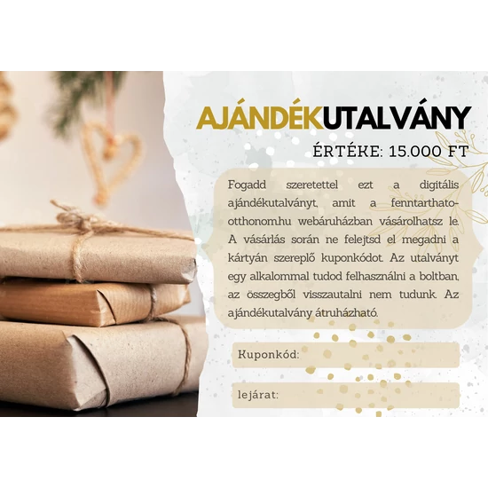 Ajándékutalvány 15000 Ft értékben