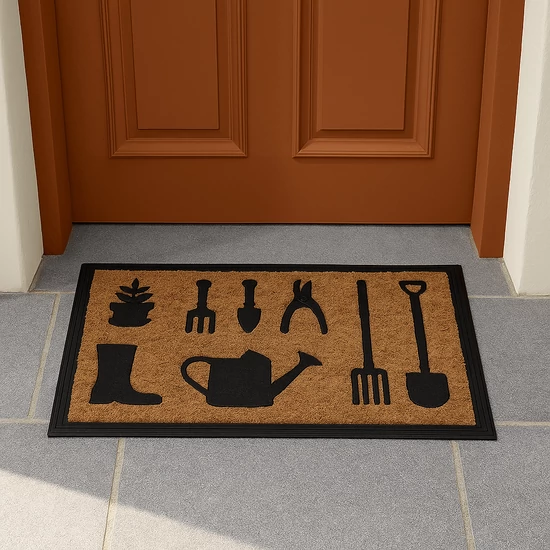 Kerti lábtörlő kókuszrostból és gumiból 60x40cm