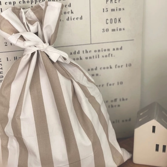 Kenyeres zsák PUL béléssel - bézs csíkos