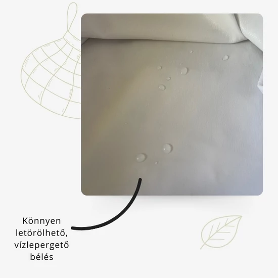 Frissentartó kenyeres zsák PUL béléssel 0,5 kg kenyérhez - zsályazöld