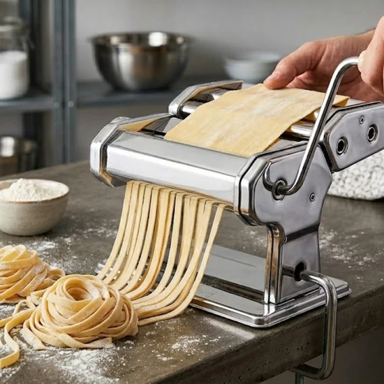 Tésztanyújtó gép házi tészta készítéshez (linguini, tagliatelle és lasagne készítéshez)