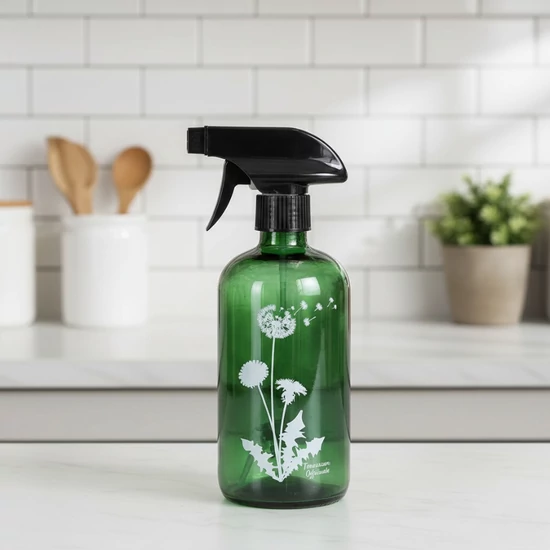 Pitypang mintás, zöld szórófejes üveg 500 ml