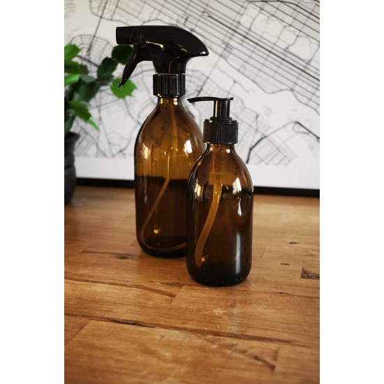 Barna üveg szórófejes adagolóval több méretben - 500 ml