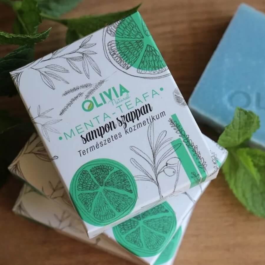 Olivia samponszappan normál és zsíros hajra - Menta és teafa